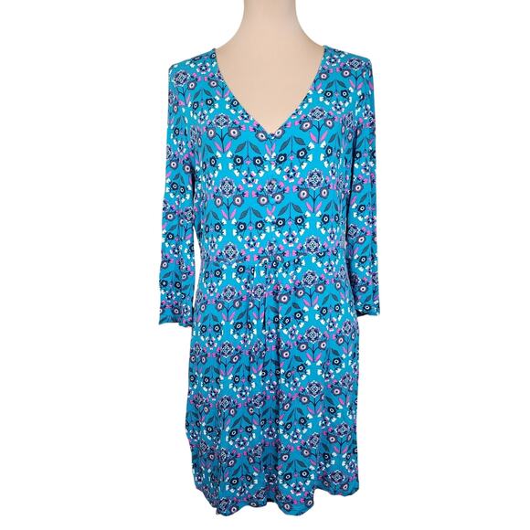 Boden Blue Size 12 Boho Floral Dress - Picture 1 of 5
